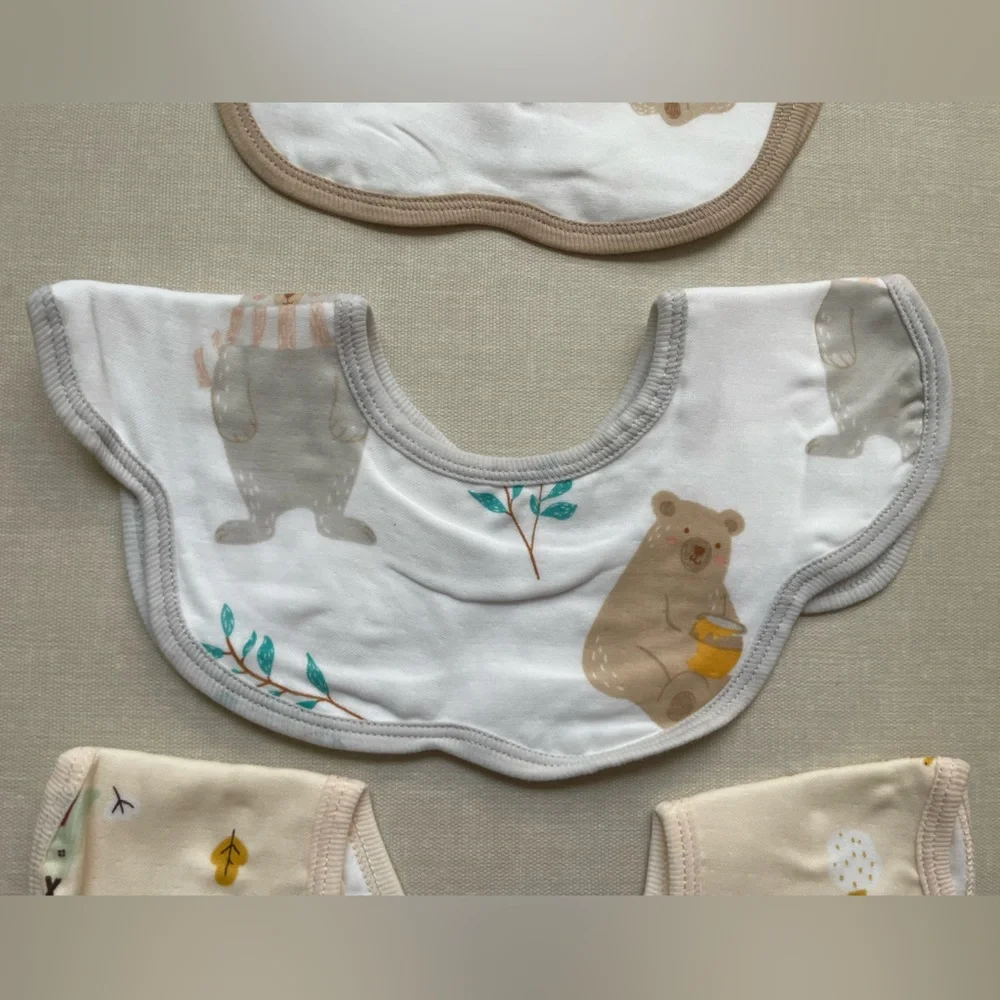 Purcotton Baby Cotton Bibs 3 Pack